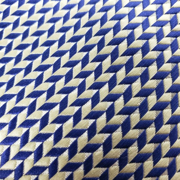Smith & Rutherford London Geometric Pattern Tie Silver Blue Silk 3.5x58 EUC - Picture 5 of 5